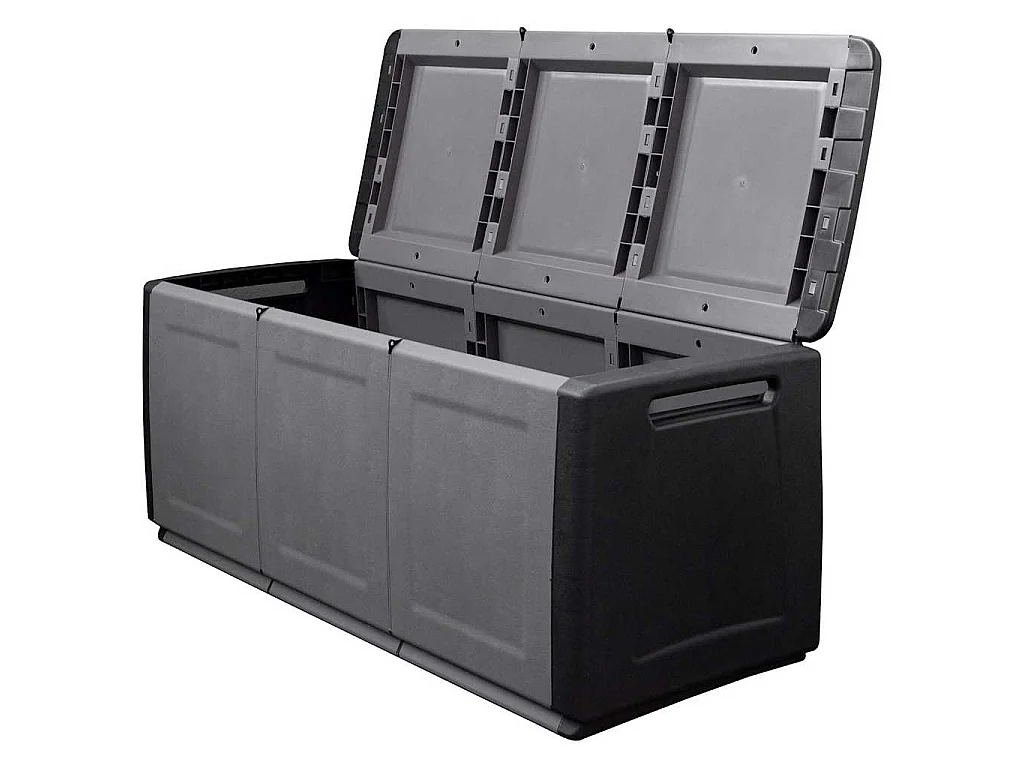 Boîte de rangement de jardin 138x53x57 cm 330 L Gris foncé noir