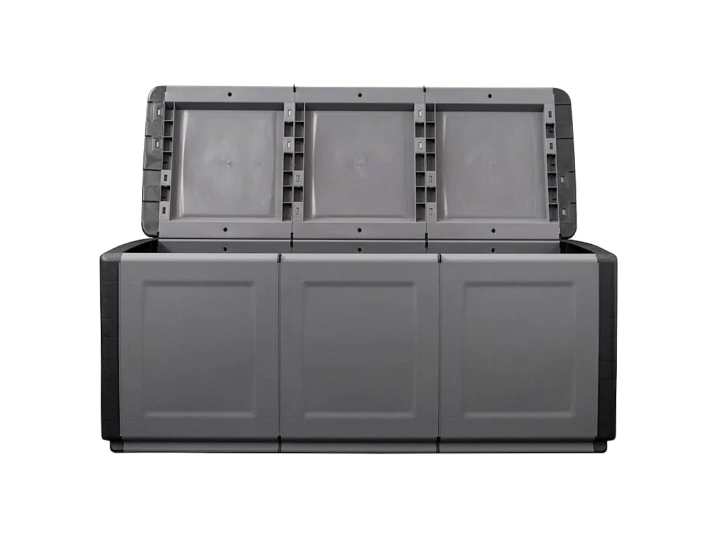 Boîte de rangement de jardin 138x53x57 cm 330 L Gris foncé noir
