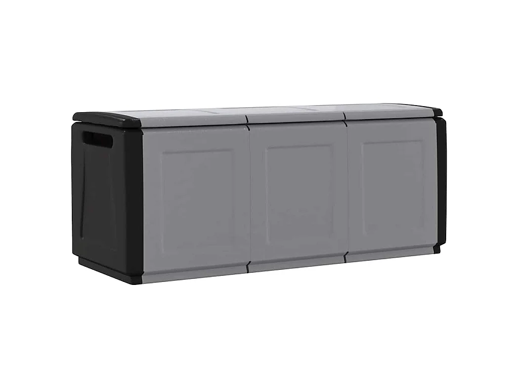 Boîte de rangement de jardin 138x53x57 cm 330 L Gris foncé noir