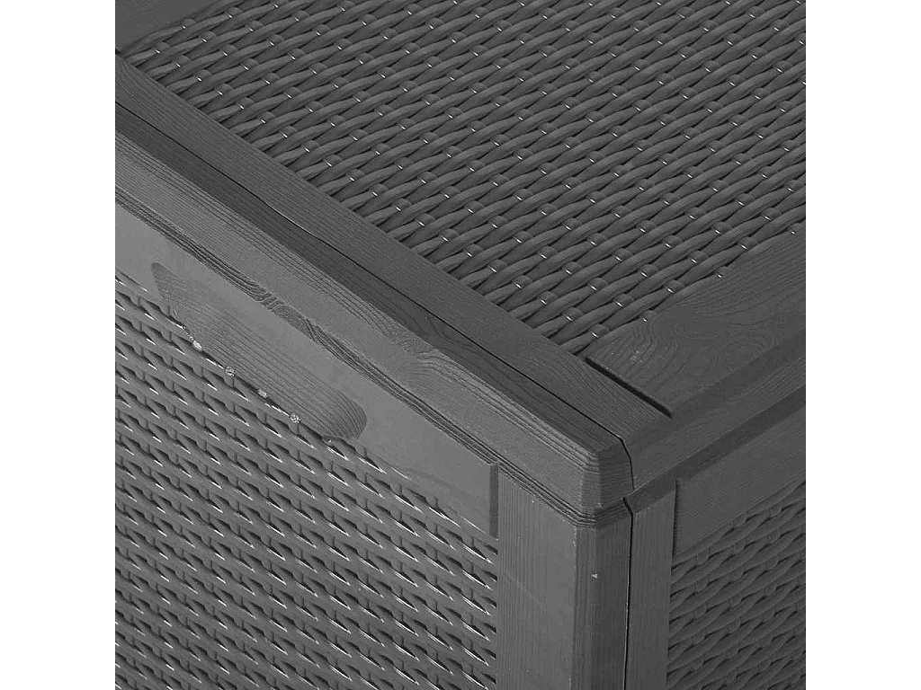 Garten-Aufbewahrungsbox 180 L Schwarz PP Rattan