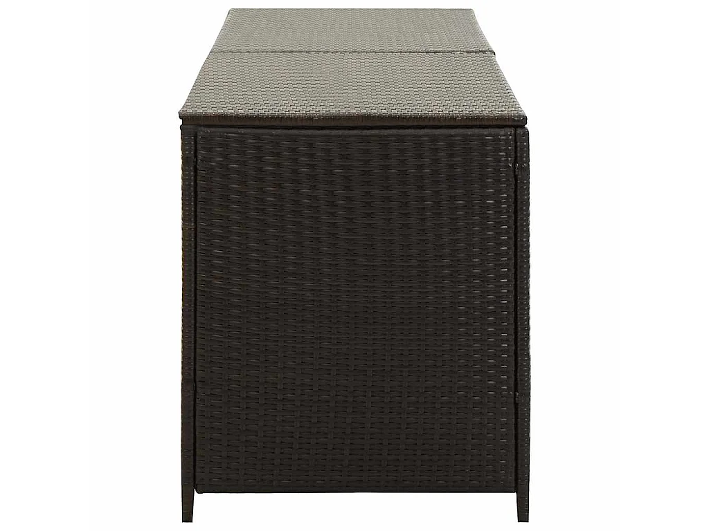 Boîte de rangement de jardin résine tressée 200x50x60 cm marron