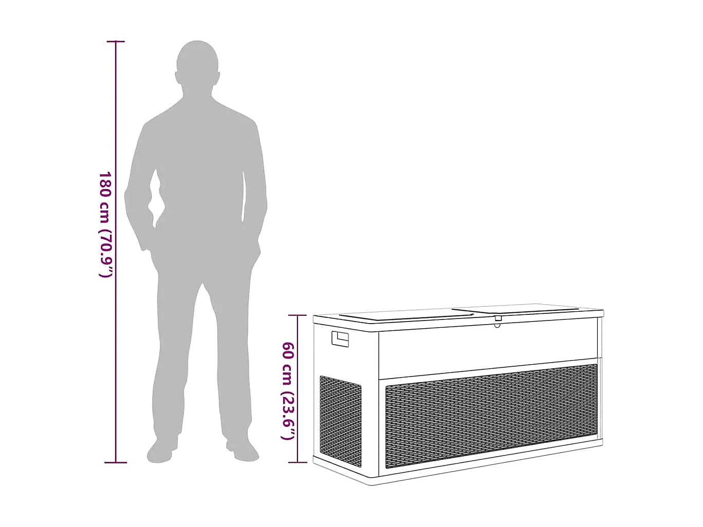 Opbergbox 320 L antraciet