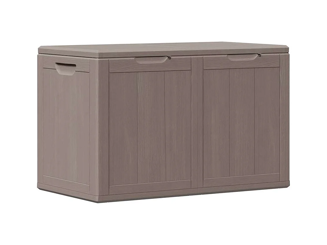 Boîte de rangement de jardin 180 L Marron PP aspect bois