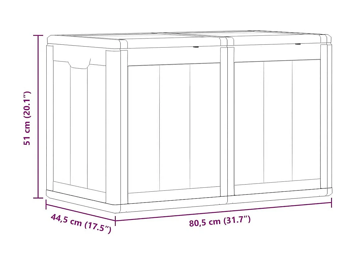 Garten-Aufbewahrungsbox 180 L Braun PP-Holzoptik