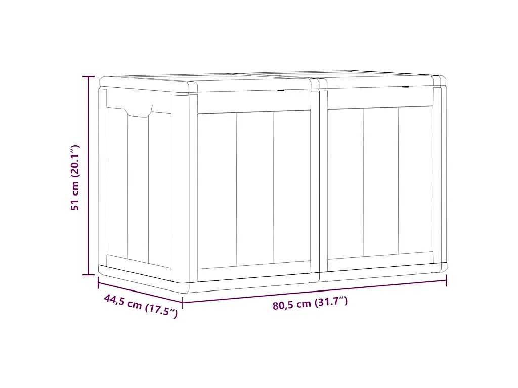 Garten-Aufbewahrungsbox 180 L Braun PP-Holzoptik
