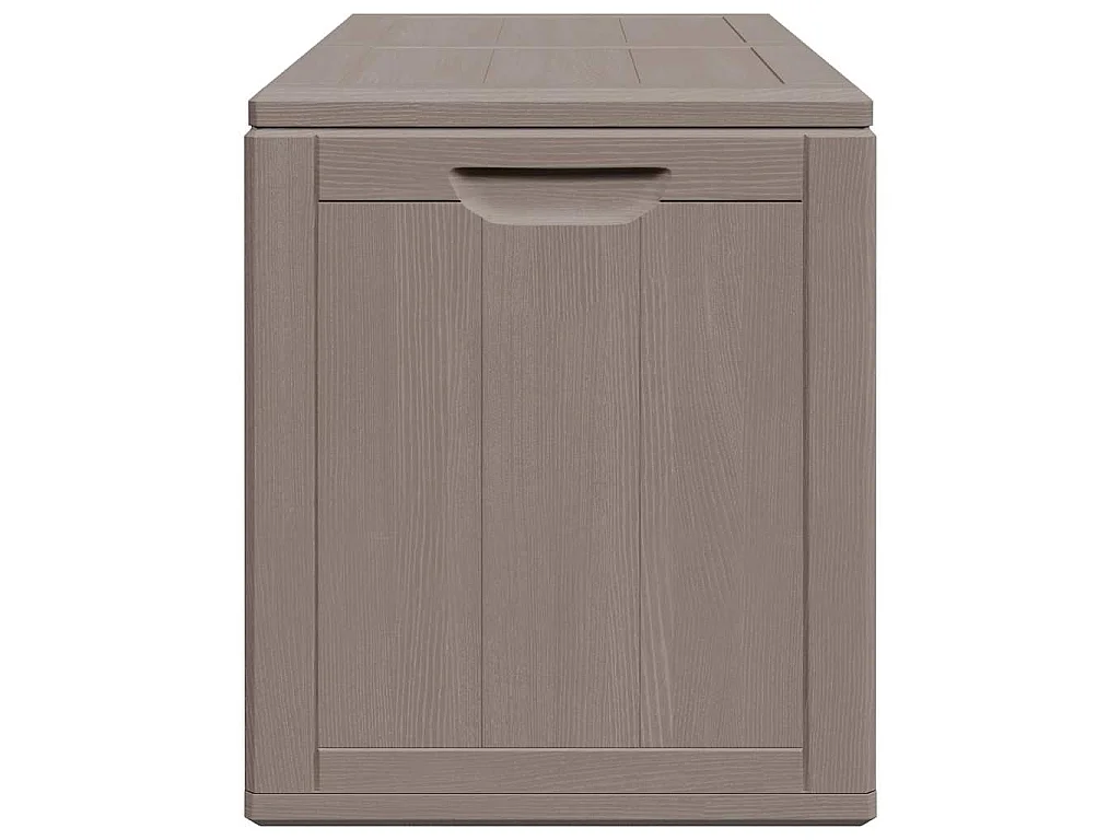 Boîte de rangement de jardin 180 L Marron PP aspect bois