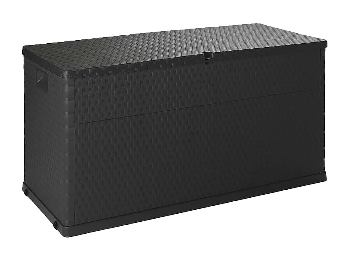 Caja de almacenamiento de jardín antracita ratán PP 120x56x63cm