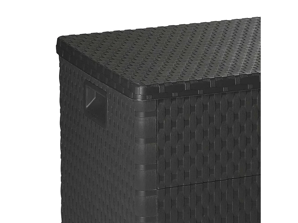 Garten-Aufbewahrungsbox Anthrazit 120x56x63 cm PP Rattan