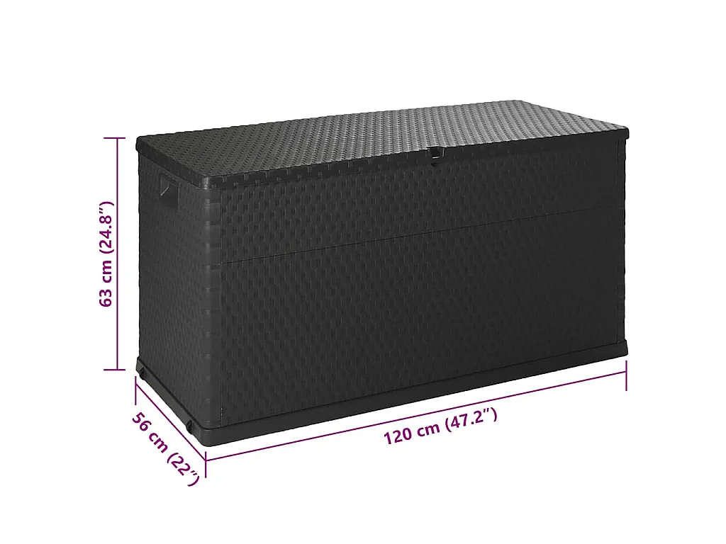 Tuinbox 120x56x63 cm polypropeen rattan antracietkleurig