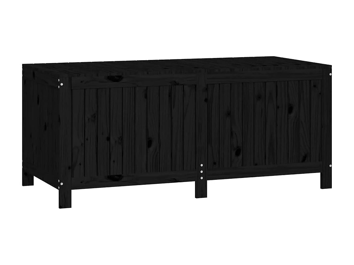 Boîte de rangement de jardin Noir 147x68x64 cm Bois massif pin
