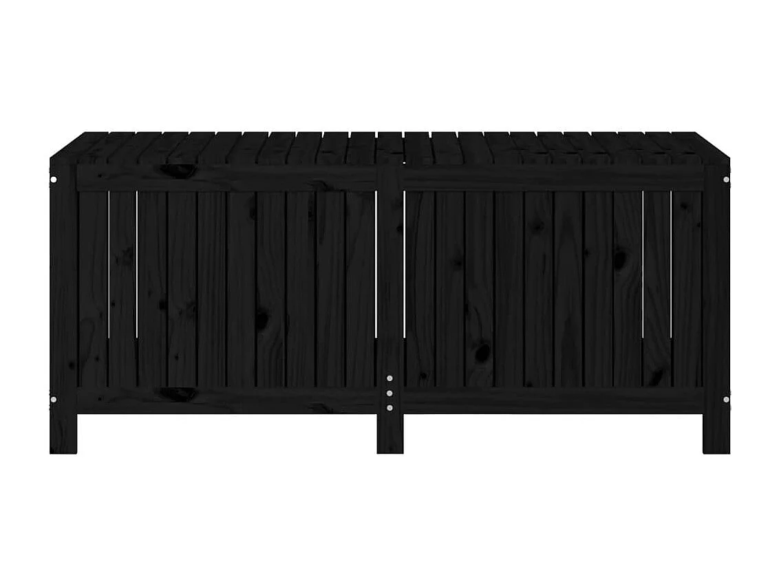 Boîte de rangement de jardin Noir 147x68x64 cm Bois massif pin