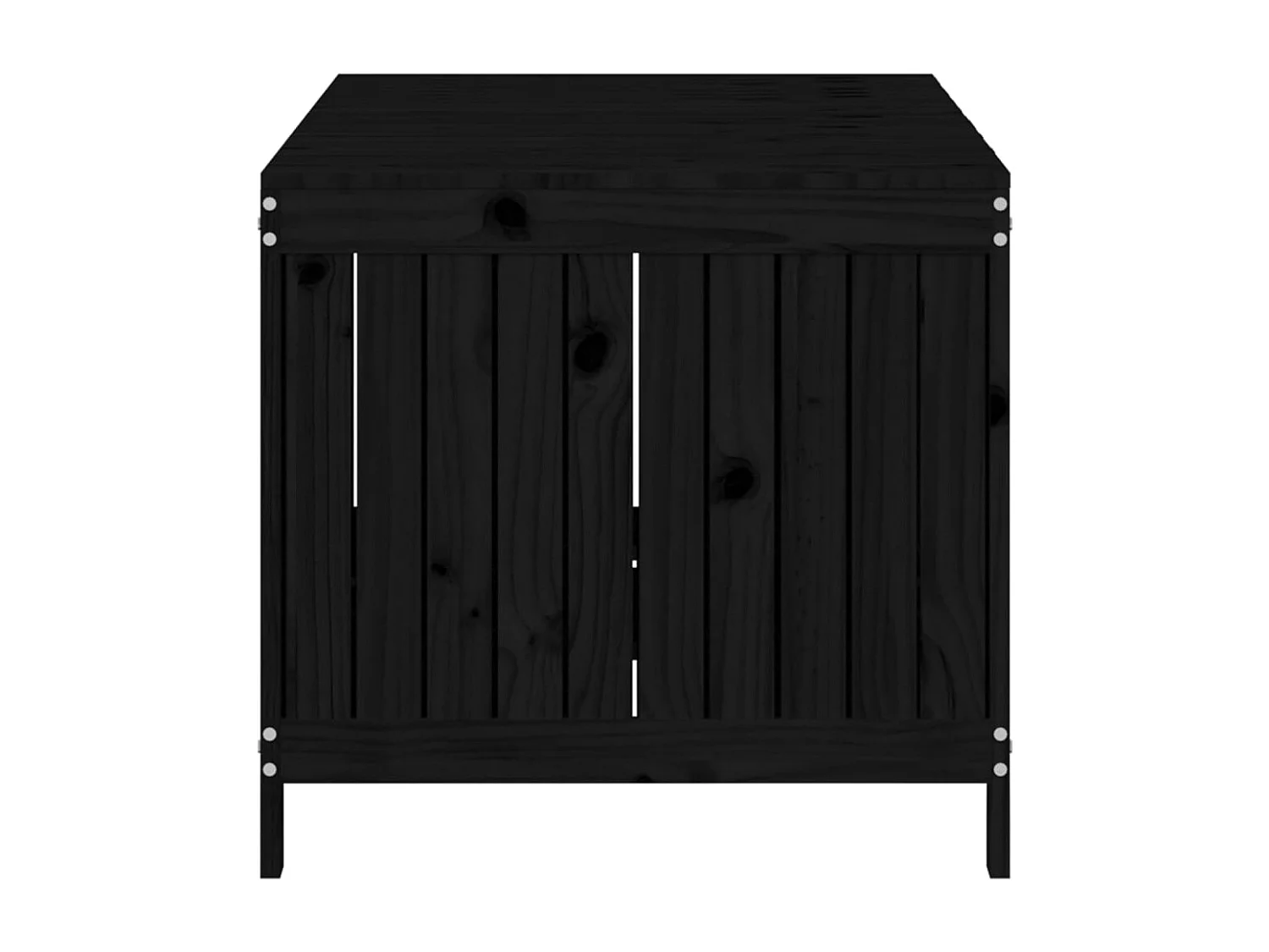 Boîte de rangement de jardin Noir 147x68x64 cm Bois massif pin