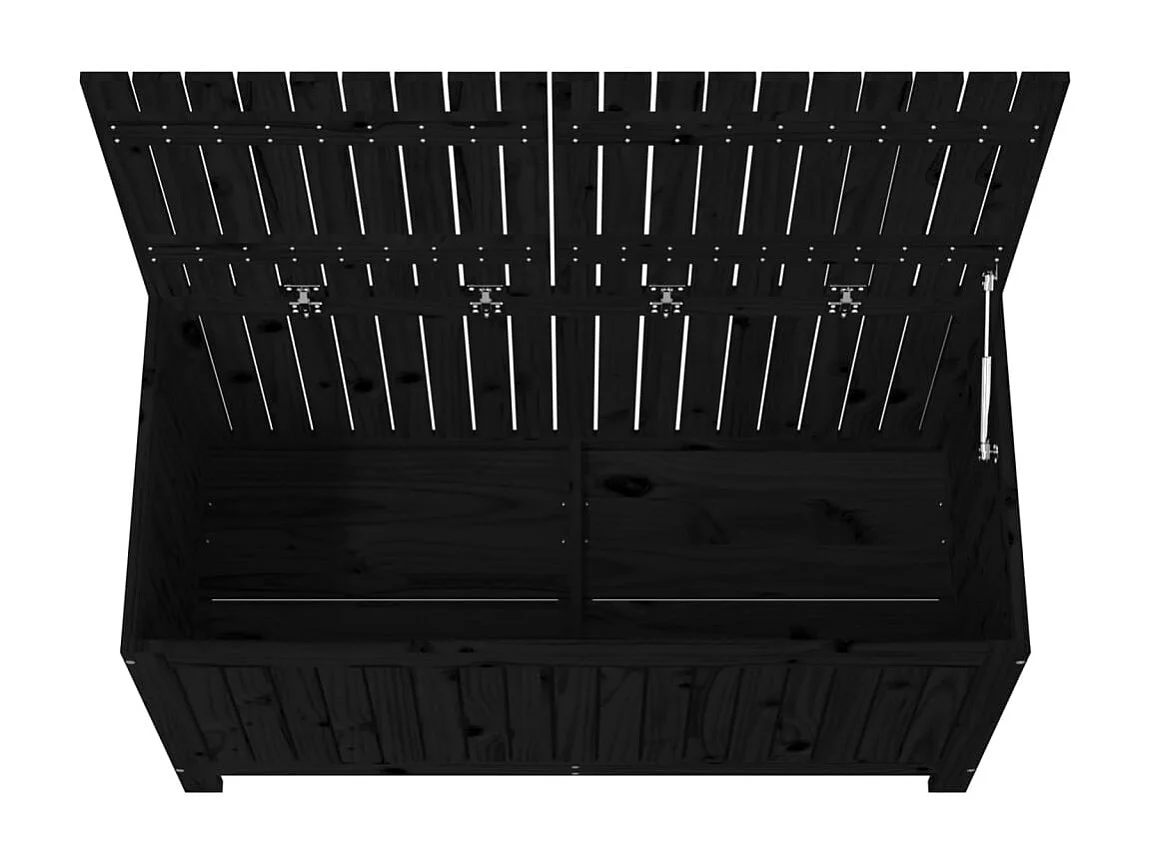 Boîte de rangement de jardin Noir 147x68x64 cm Bois massif pin