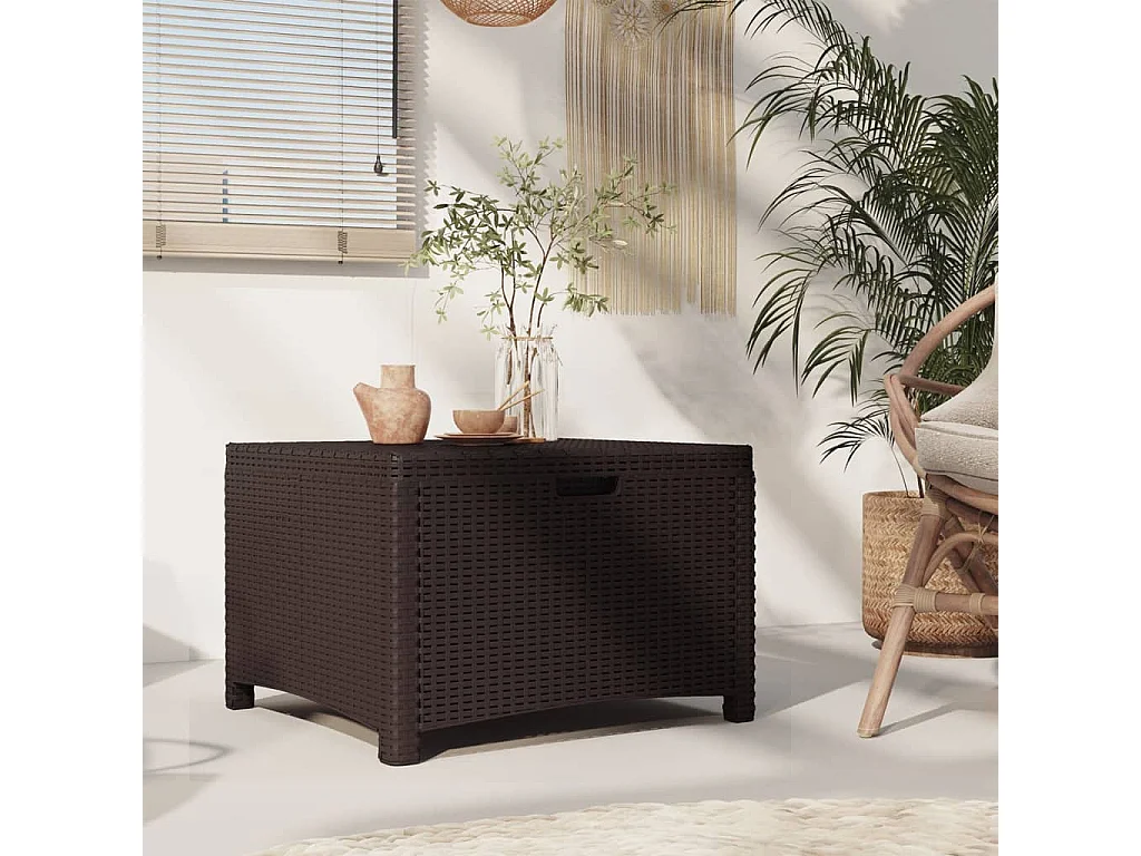 Tuinbox 60x54x41 cm PP rattan bruin