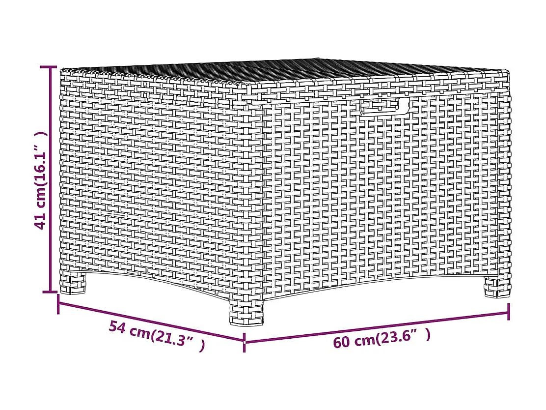 Tuinbox 60x54x41 cm PP rattan bruin