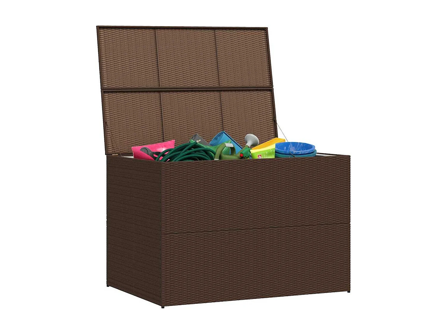 Boîte de stockage de jardin marron 150x100x100cm Résine tressée