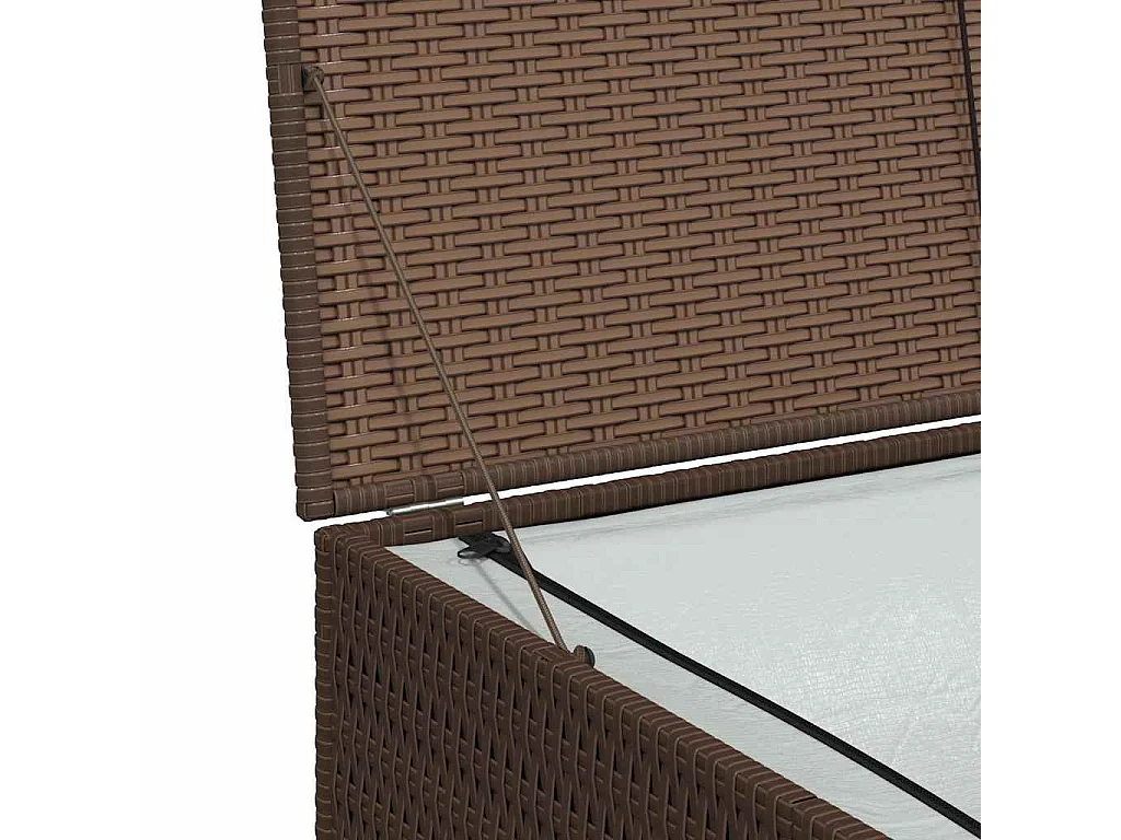 Boîte de stockage de jardin marron 150x100x100cm Résine tressée