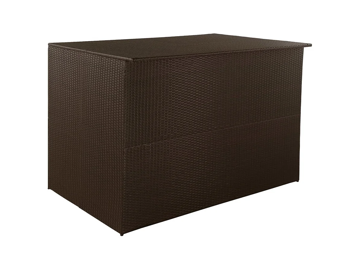 Boîte de stockage de jardin marron 150x100x100cm Résine tressée