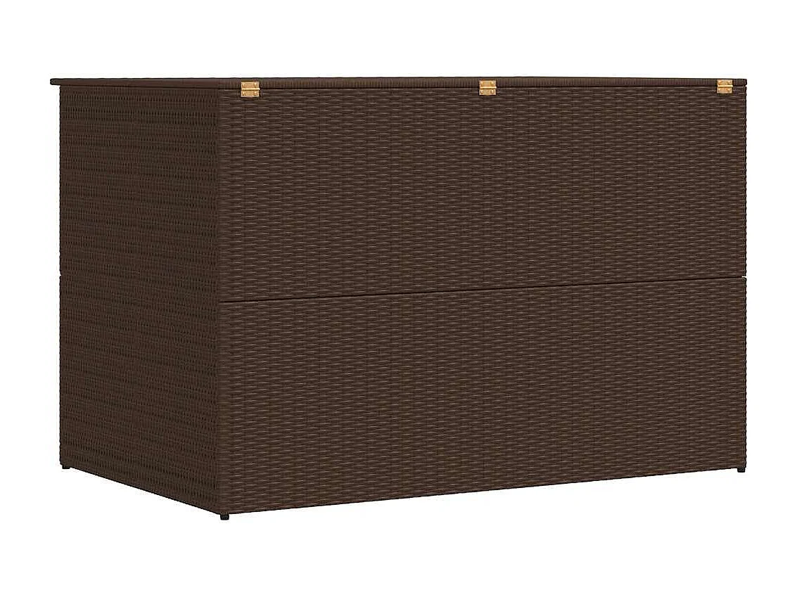 Boîte de stockage de jardin marron 150x100x100cm Résine tressée