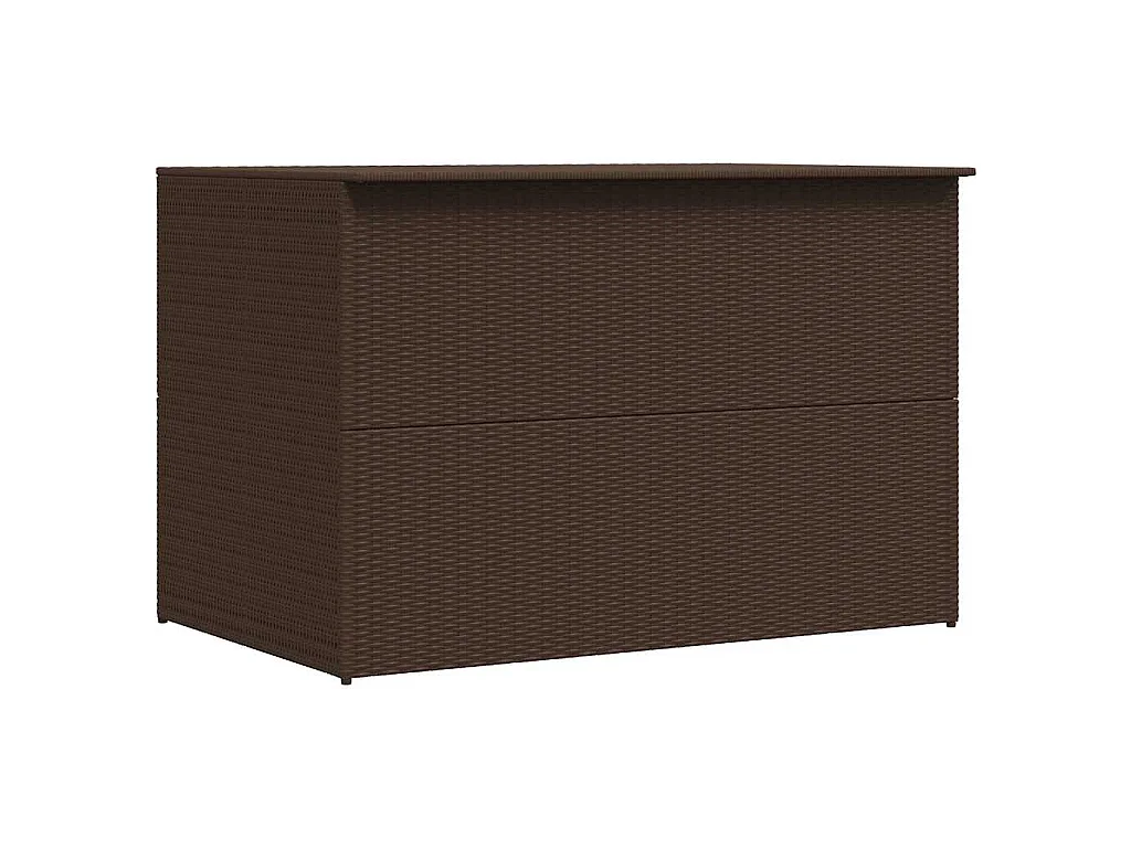 Boîte de stockage de jardin marron 150x100x100cm Résine tressée