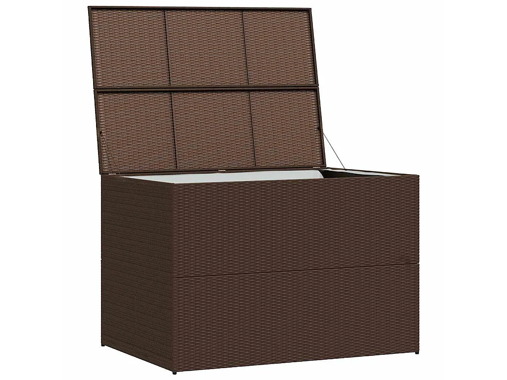 Boîte de stockage de jardin marron 150x100x100cm Résine tressée