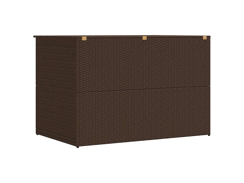 Boîte de stockage de jardin marron 150x100x100cm Résine tressée