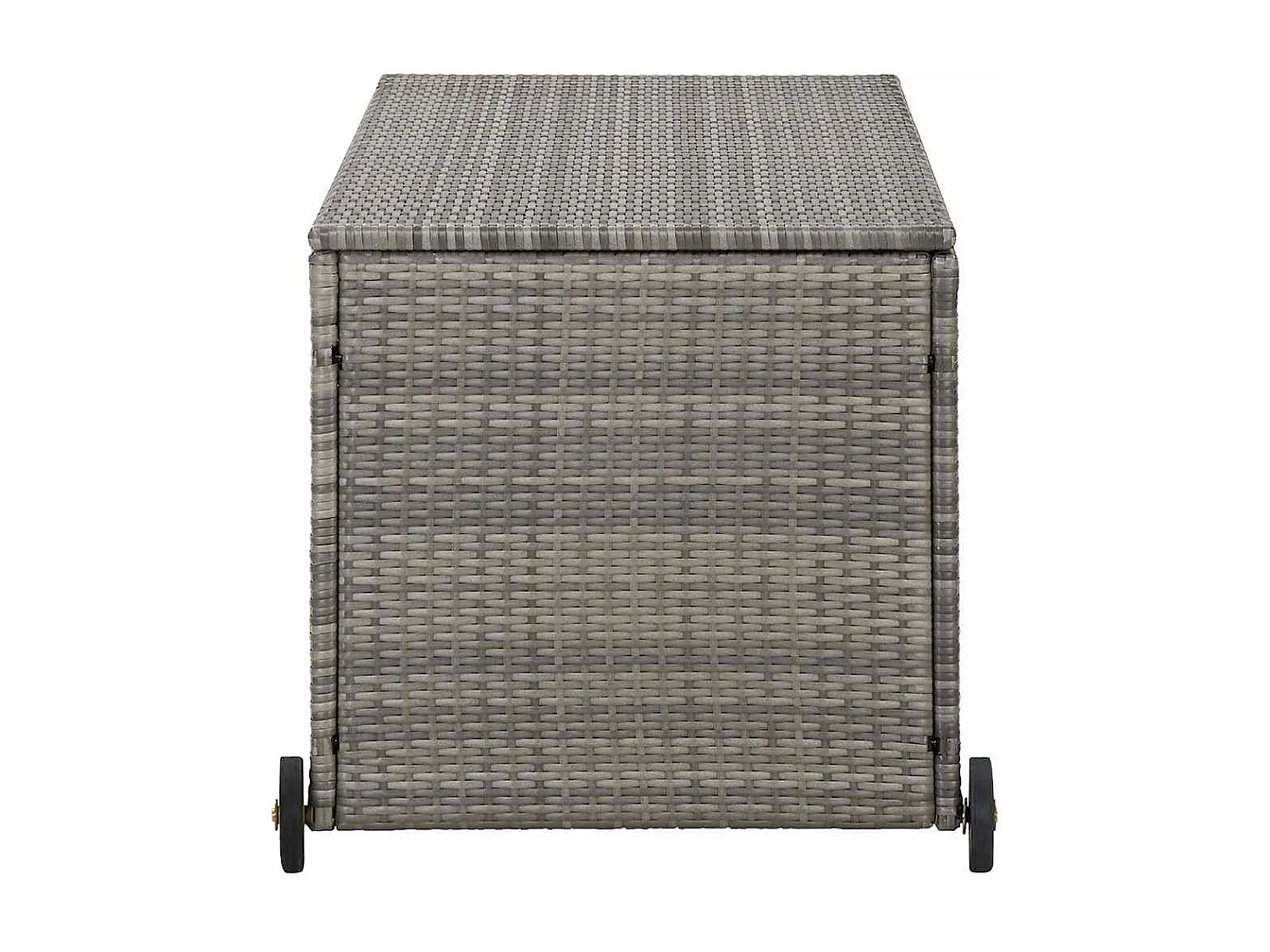 Boîte de rangement de jardin gris clair 120x65x61 cm rotin