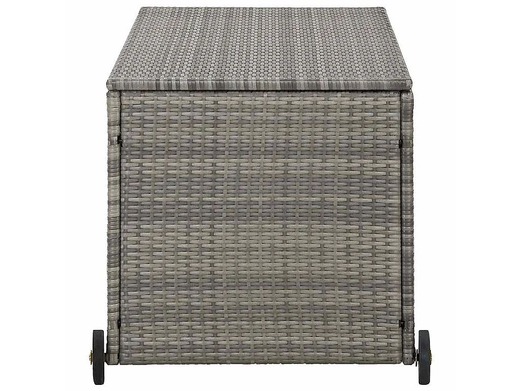 Boîte de rangement de jardin gris clair 120x65x61 cm rotin