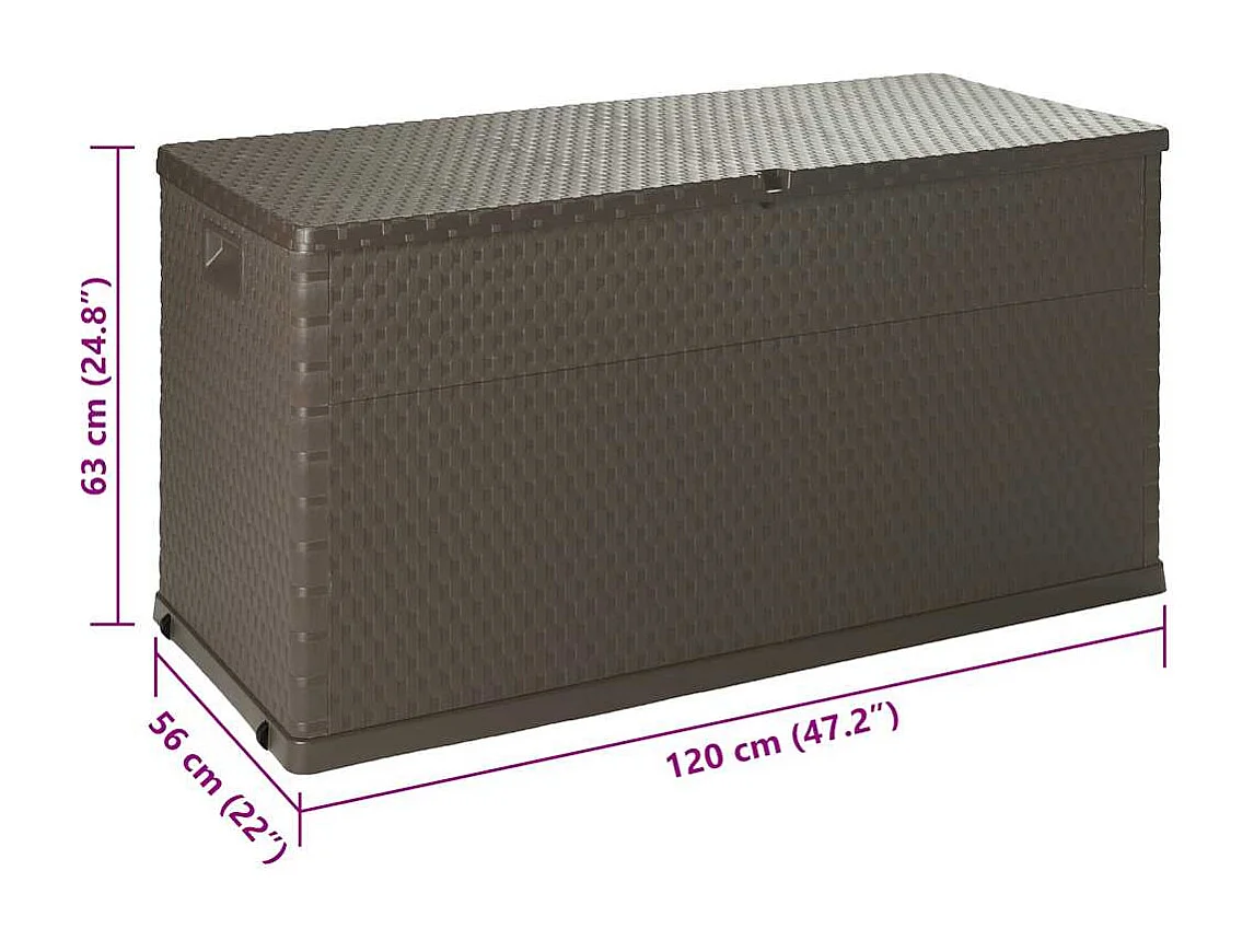 Tuinbox 120x56x63 cm polypropeen rattan bruin