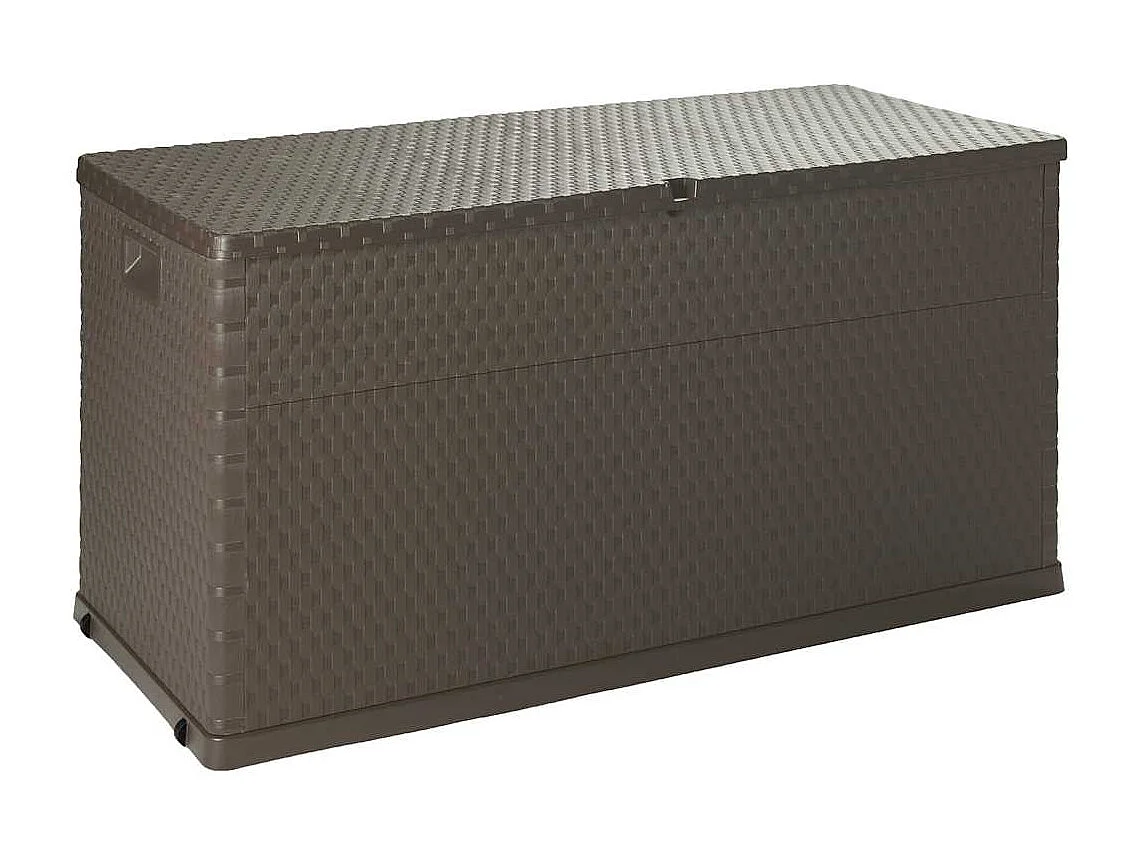 Móvel de arrumação para jardim 120x56x63 cm vime PE castanho