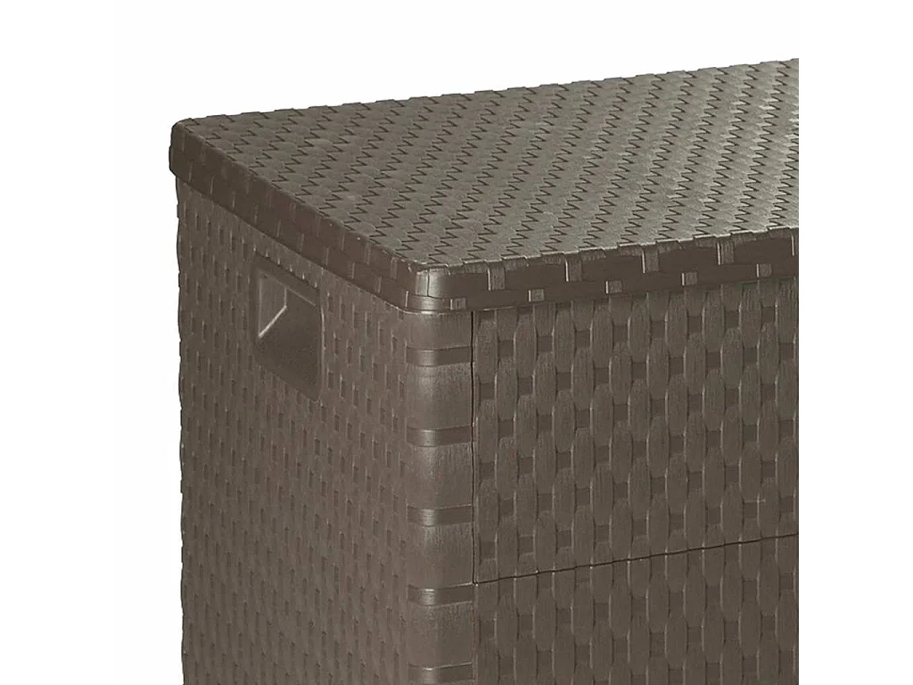 Móvel de arrumação para jardim 120x56x63 cm vime PE castanho