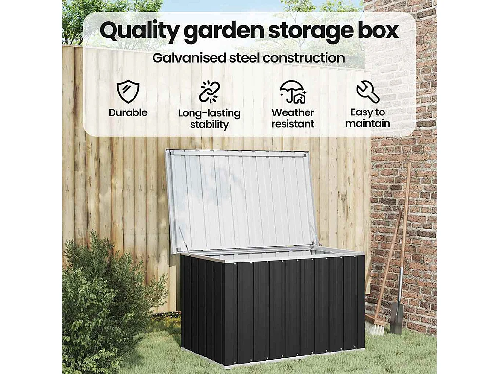 Boîte de rangement de jardin Anthracite 109x67x65 cm