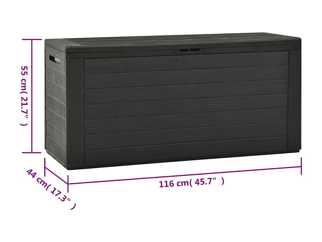 Gartenbox Anthrazit 116x44x55 cm