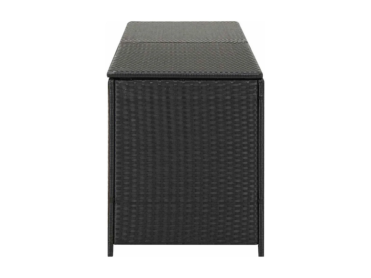Boîte de rangement de jardin résine tressée 200x50x60 cm noir
