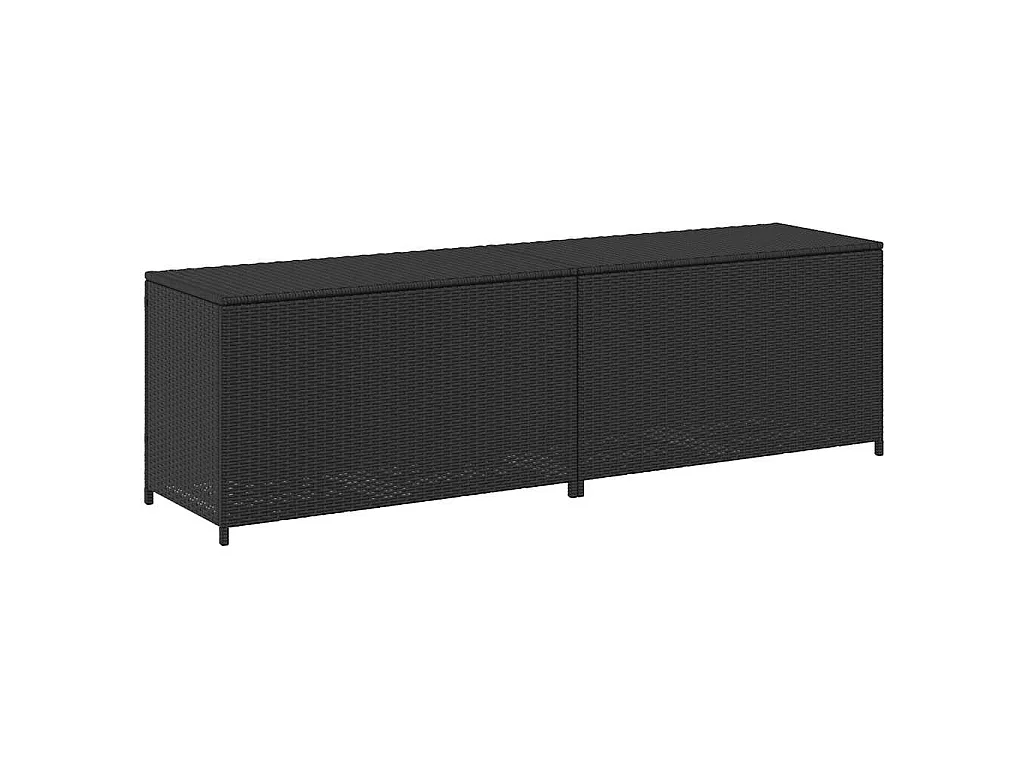 Boîte de rangement de jardin résine tressée 200x50x60 cm noir