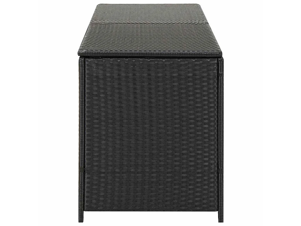 Boîte de rangement de jardin résine tressée 200x50x60 cm noir