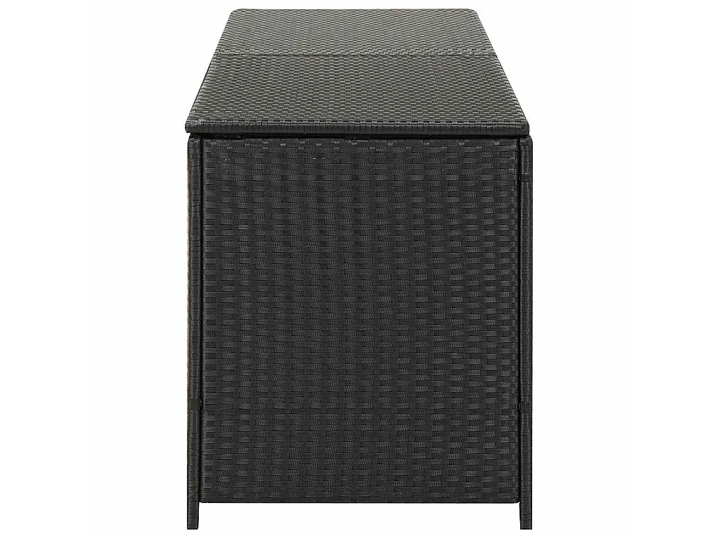 Boîte de rangement de jardin résine tressée 200x50x60 cm noir