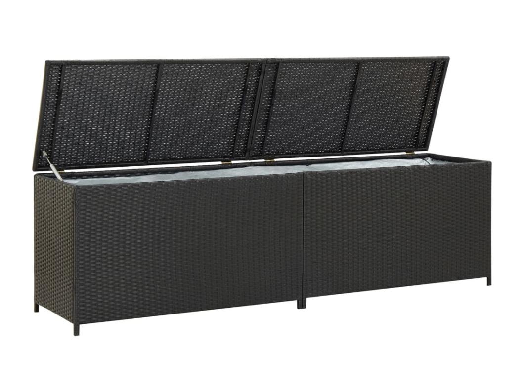 Tuinbox 200x50x60 cm poly rattan zwart