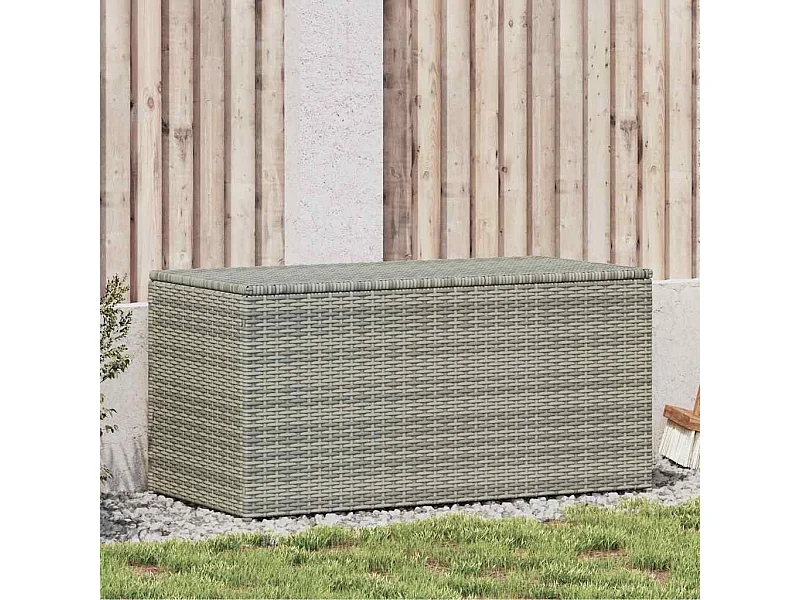 Gartenbox Poly Rattan 100x50x50 cm Grau