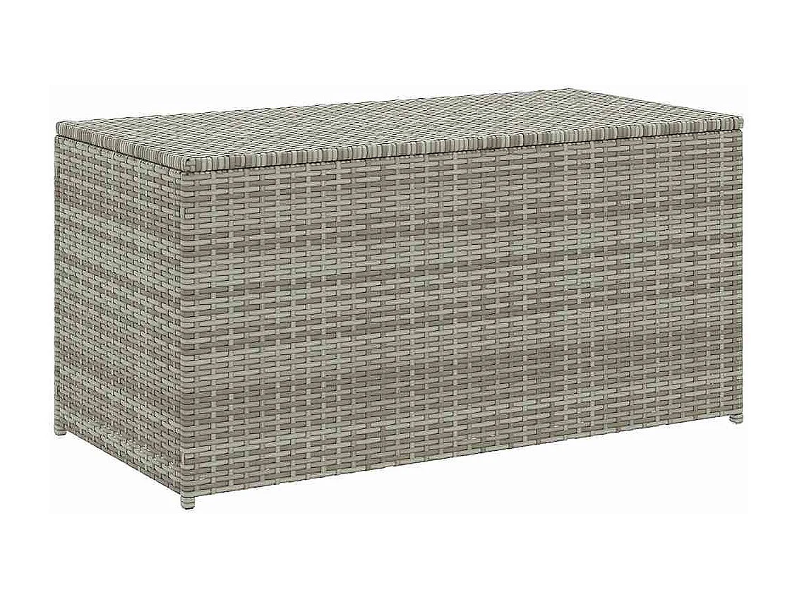Baule da Giardino in Polyrattan 100x50x50 cm Grigio