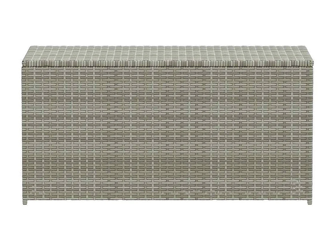 Baule da Giardino in Polyrattan 100x50x50 cm Grigio