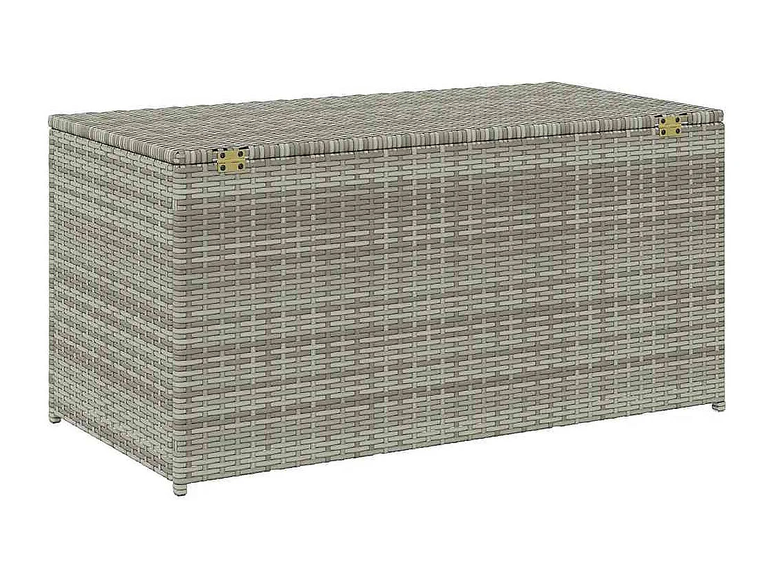 Baule da Giardino in Polyrattan 100x50x50 cm Grigio