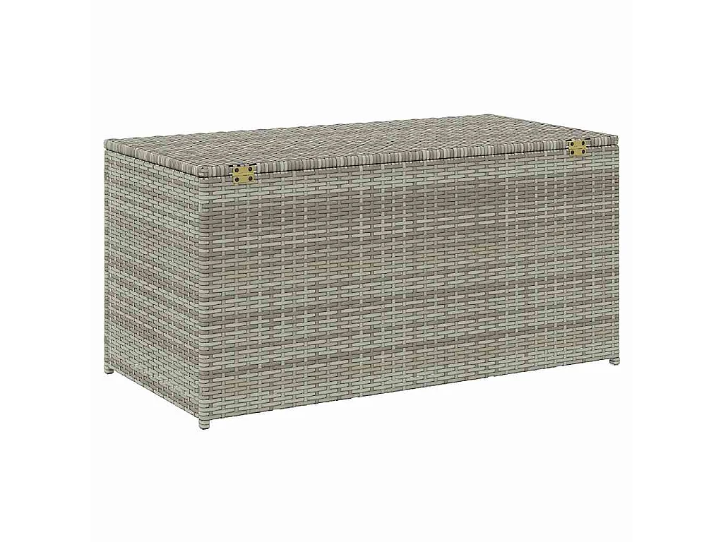 Baule da Giardino in Polyrattan 100x50x50 cm Grigio