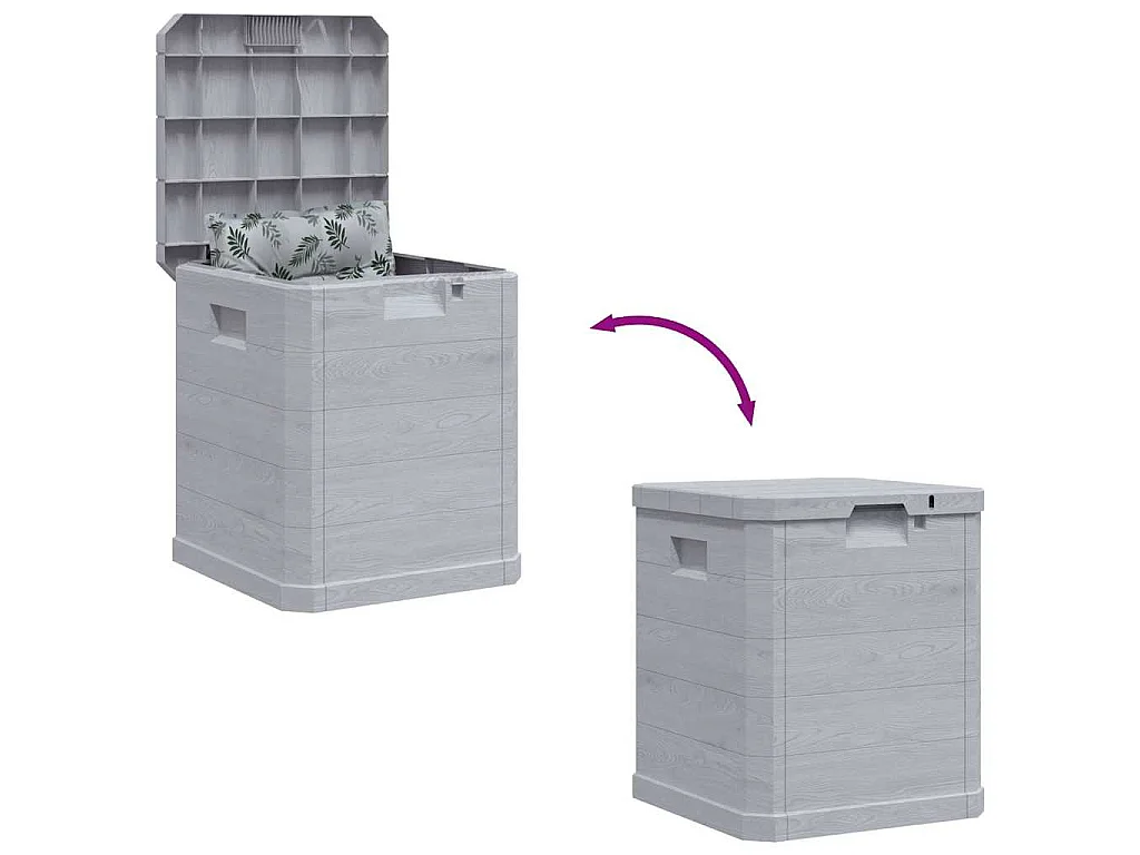 Boîte de rangement de jardin 90 L Gris clair