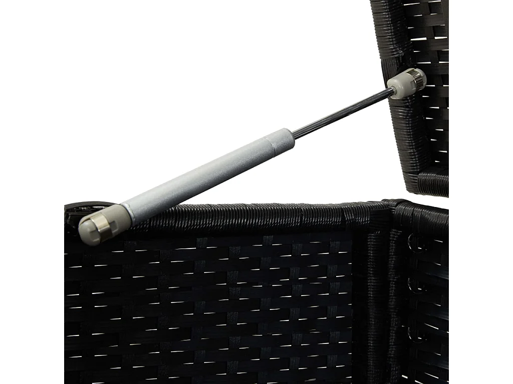 Gartenbox Poly Rattan 100x50x50 cm Schwarz