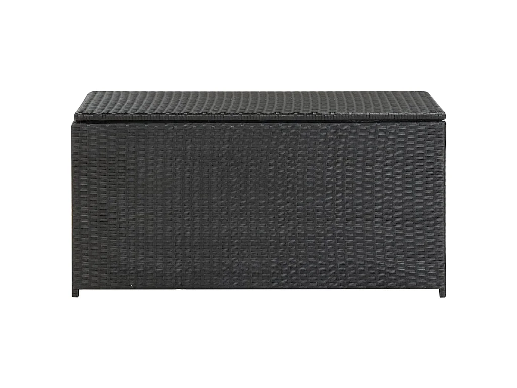 Caixa de arrumação para jardim 100x50x50 cm vime PE preto