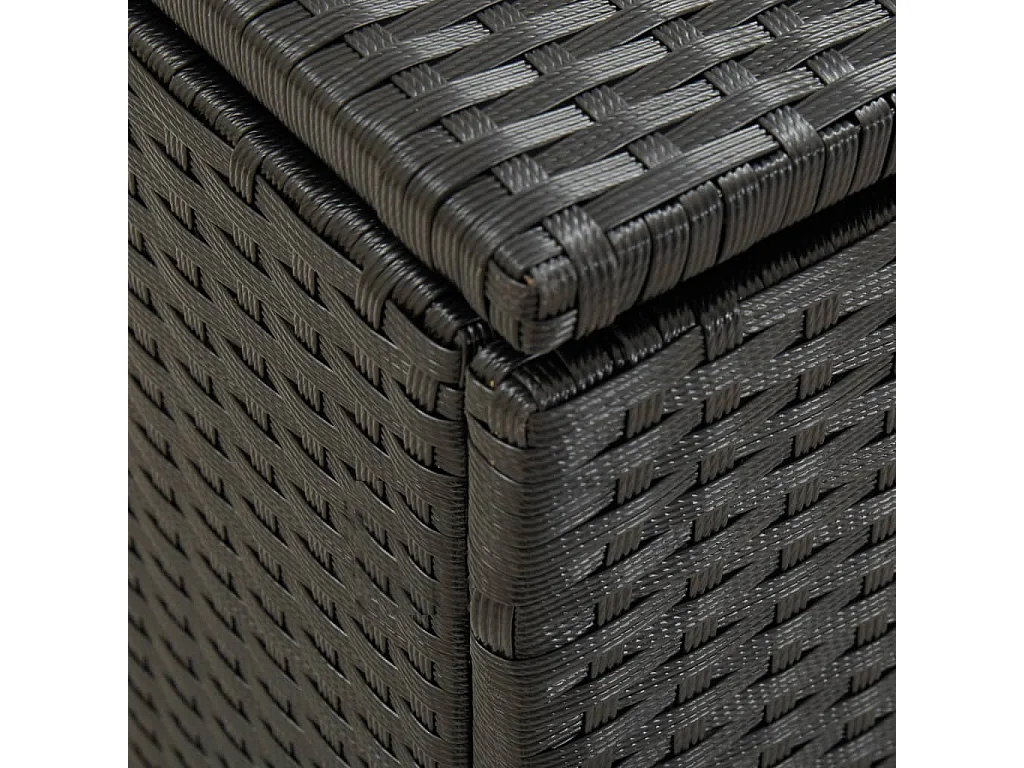 Caixa de arrumação para jardim 100x50x50 cm vime PE preto