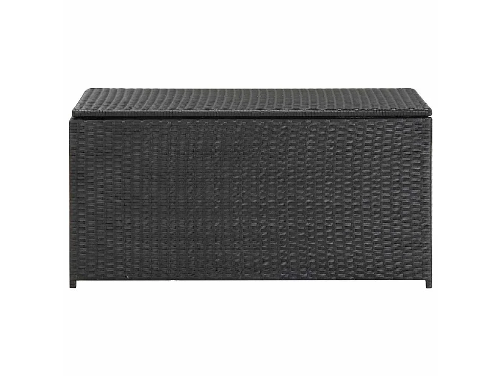 Baule da Giardino in Polyrattan 100x50x50 cm Nero