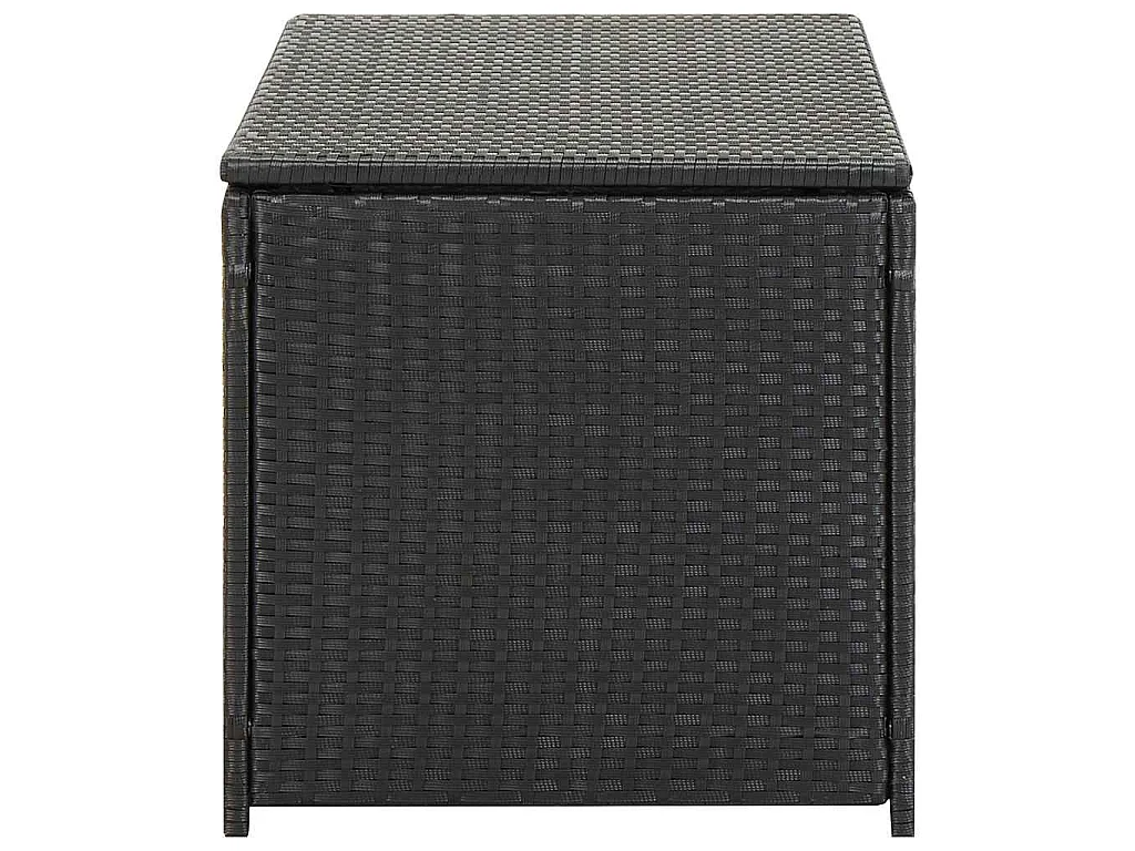 Baule da Giardino in Polyrattan 100x50x50 cm Nero