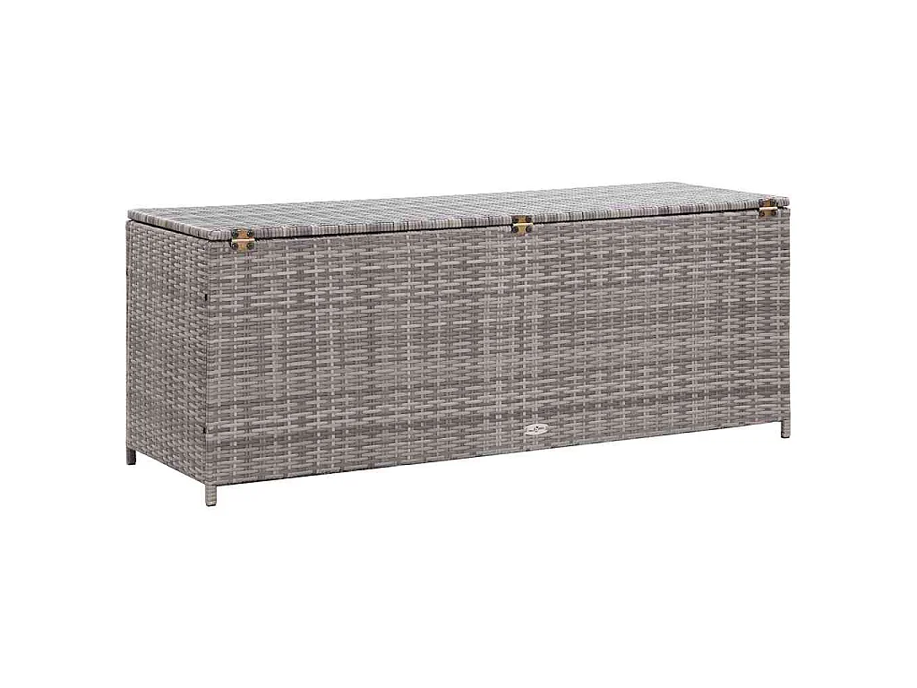 Baule da Giardino Grigio 150x50x60 cm in Polyrattan